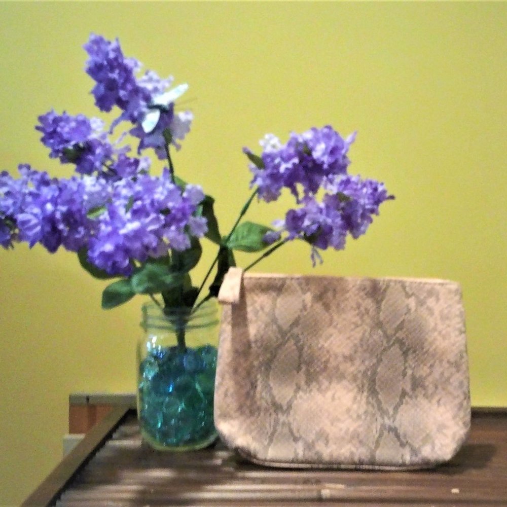 Faux Snake Skin Toiletry Bag